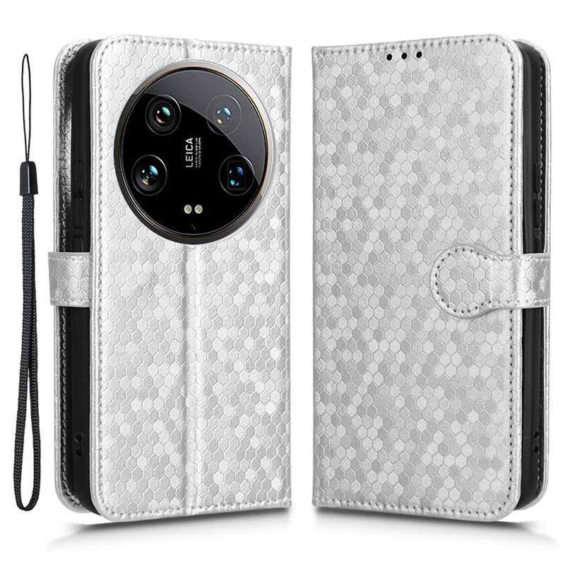 For Xiaomi 14 Ultra Case Dots Imprinted PU Leather Wallet Stand Phone Cover For Xiaomi 14 Ultra Case Dots Imprinted PU Leather Wallet Stand Phone Cover